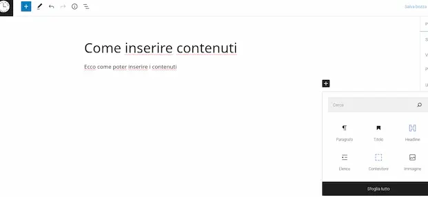 Creazione nuova pagina in WordPress